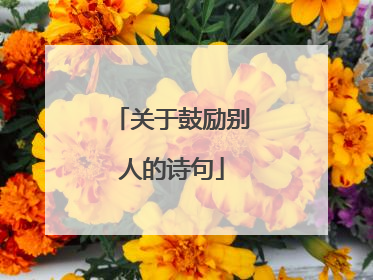 关于鼓励别人的诗句