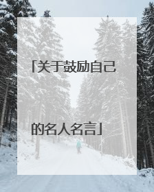 关于鼓励自己的名人名言