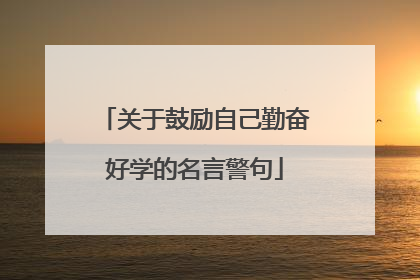 关于鼓励自己勤奋好学的名言警句