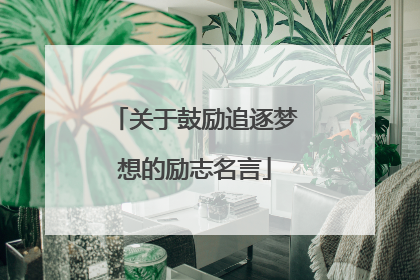 关于鼓励追逐梦想的励志名言