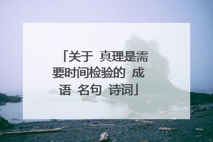 关于 真理是需要时间检验的 成语 名句 诗词