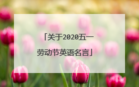 关于2020五一劳动节英语名言