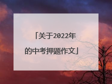关于2022年的中考押题作文