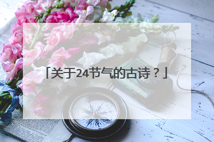 关于24节气的古诗？