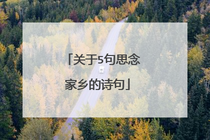 关于5句思念家乡的诗句
