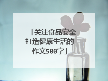 关注食品安全打造健康生活的作文500字