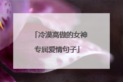 冷漠高傲的女神专属爱情句子