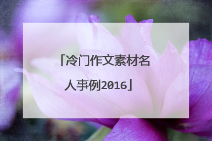 冷门作文素材名人事例2016