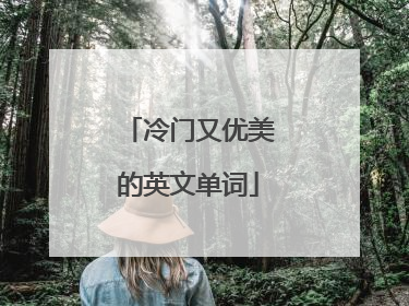 冷门又优美的英文单词