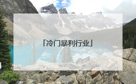 冷门暴利行业