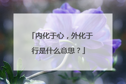 内化于心，外化于行是什么意思？