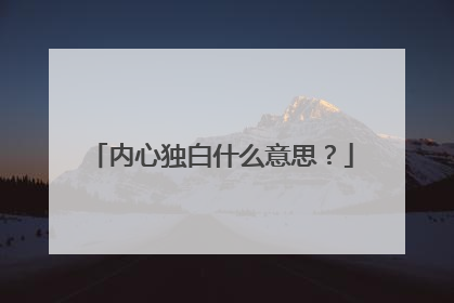 内心独白什么意思？