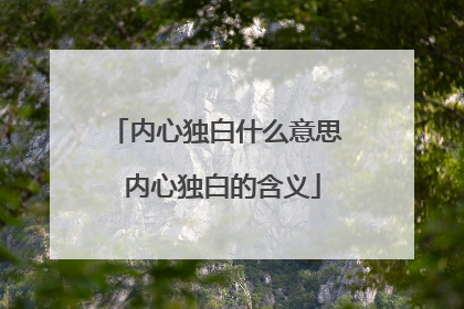 内心独白什么意思 内心独白的含义