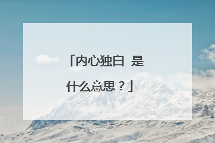 内心独白 是什么意思?