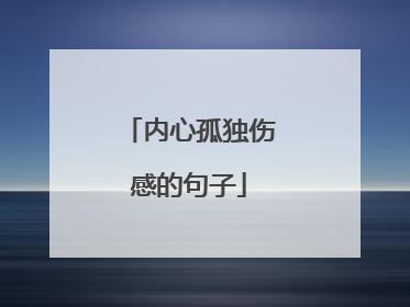 内心孤独伤感的句子