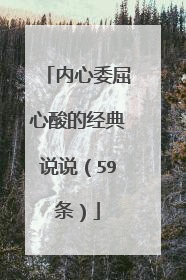 内心委屈心酸的经典说说(59条)
