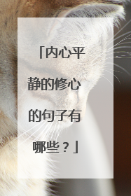 内心平静的修心的句子有哪些?