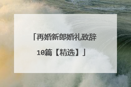 再婚新郎婚礼致辞10篇【精选】