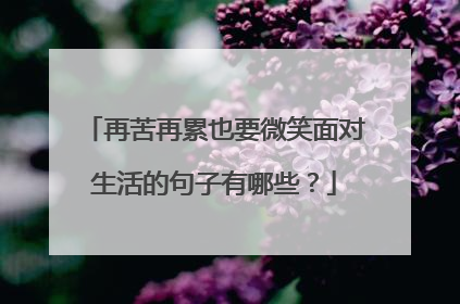 再苦再累也要微笑面对生活的句子有哪些?