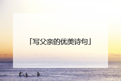 写父亲的优美诗句