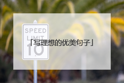 写理想的优美句子