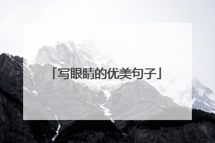 写眼睛的优美句子