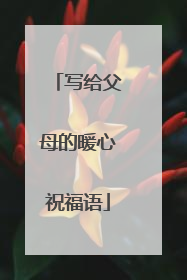 写给父母的暖心祝福语