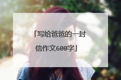 写给爸爸的一封信作文600字
