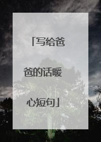 写给爸爸的话暖心短句