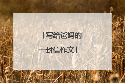 写给爸妈的一封信作文