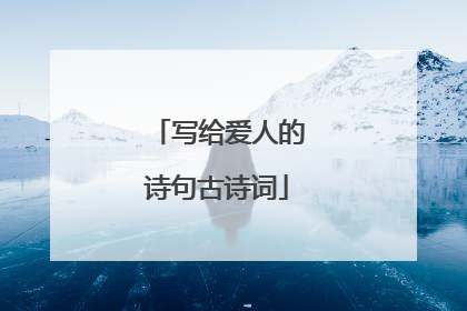 写给爱人的诗句古诗词