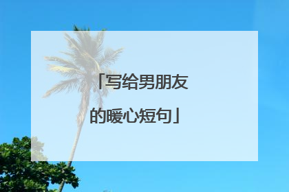 写给男朋友的暖心短句