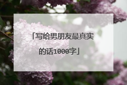写给男朋友最真实的话1000字