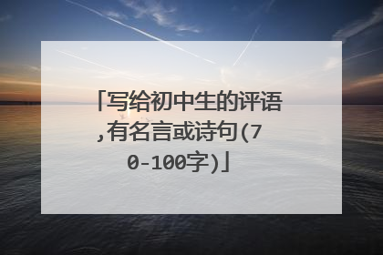 写给初中生的评语,有名言或诗句(70-100字)