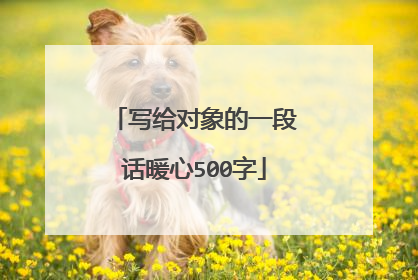 写给对象的一段话暖心500字