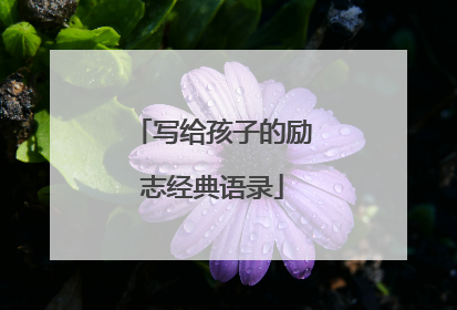 写给孩子的励志经典语录