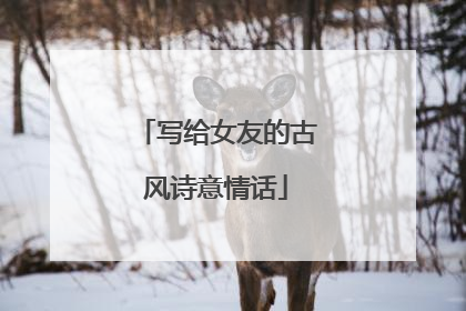 写给女友的古风诗意情话