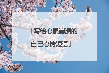 写给心累崩溃的自己心情短语