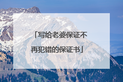 写给老婆保证不再犯错的保证书