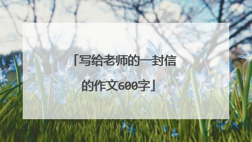 写给老师的一封信的作文600字