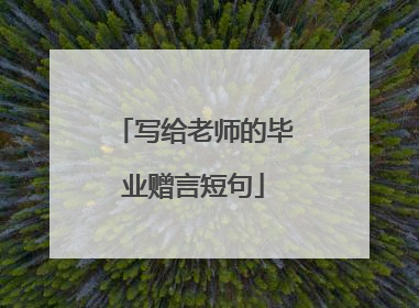 写给老师的毕业赠言短句