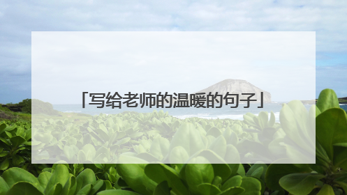 写给老师的温暖的句子