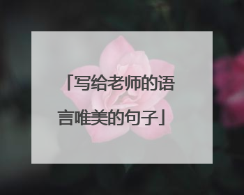 写给老师的语言唯美的句子