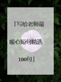 写给老师最暖心短句精选100句