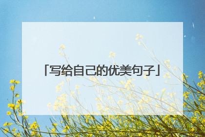写给自己的优美句子