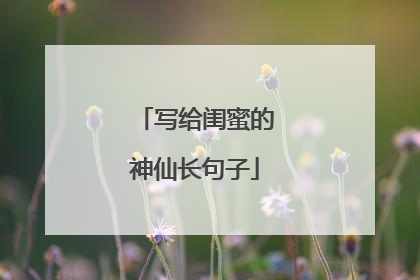 写给闺蜜的神仙长句子