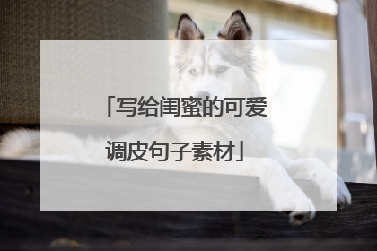 写给闺蜜的可爱调皮句子素材