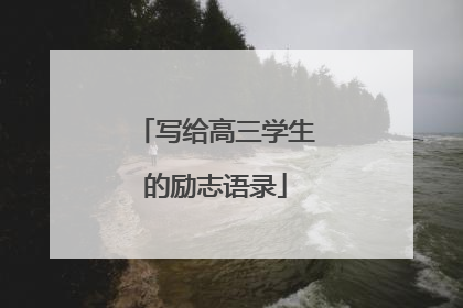 写给高三学生的励志语录