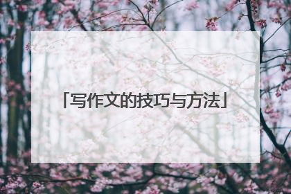 写作文的技巧与方法