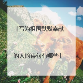 写为祖国默默奉献的人的诗句有哪些